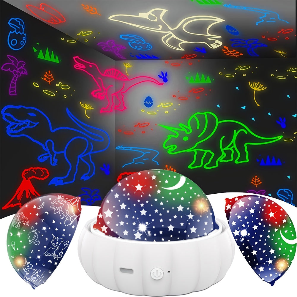 Rotujúci Dino & Stars LED Projektor