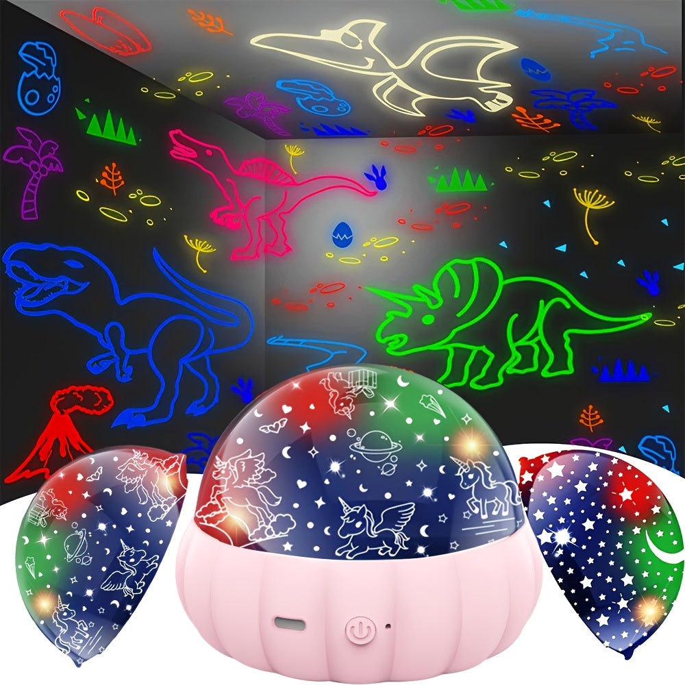 Rotujúci Dino & Stars LED Projektor