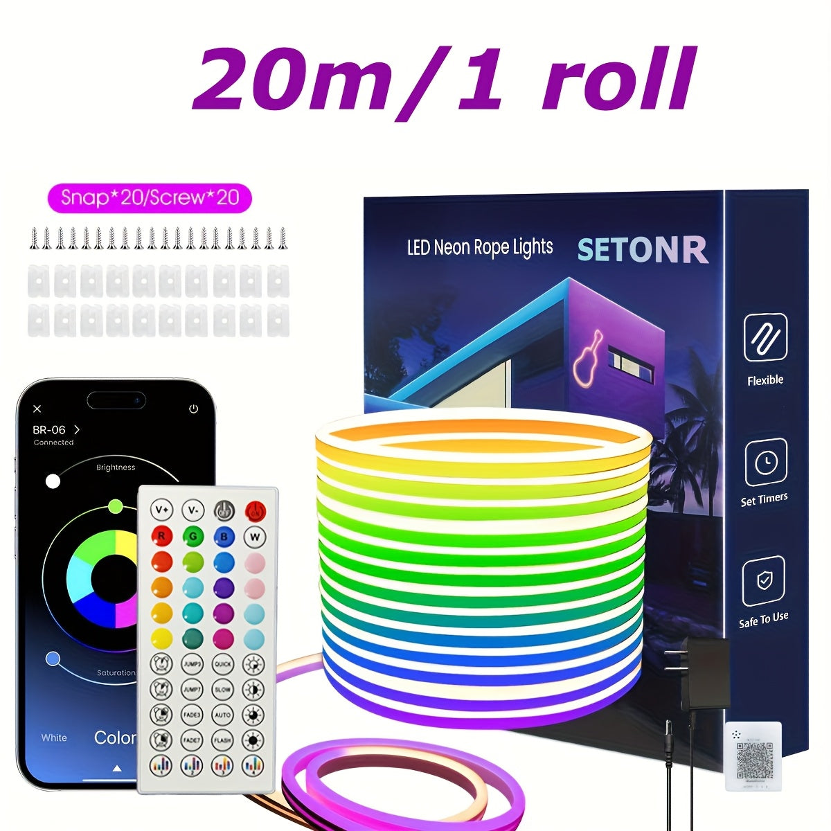 RGB LED Neónový Svetelný Pás – Ovládanie App/Diaľkový